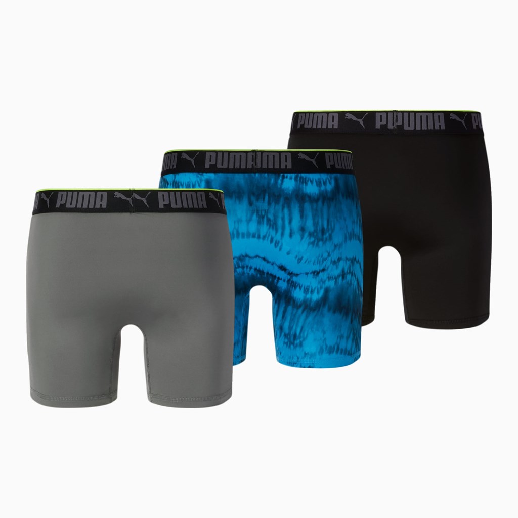 Pánské Briefs Puma Boxerské Briefs [3 Pack] Blankyt Černé | 247106-FNR