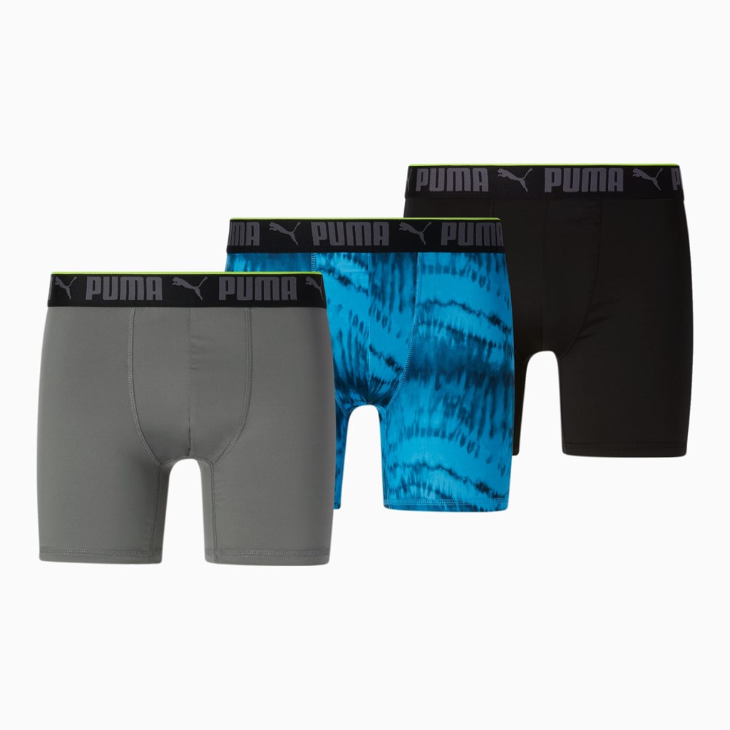 Pánské Briefs Puma Boxerské Briefs [3 Pack] Blankyt Černé | 247106-FNR