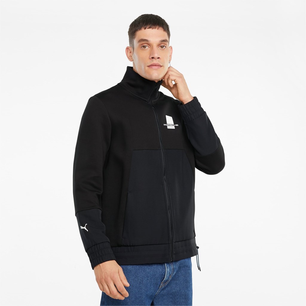 Pánské Bundy Puma Porsche Legacy Sweat Černé | 468723-PIF