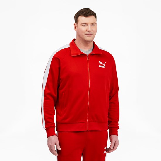 Pánské Bundy Puma Iconic T7 Track BT Červené Bílé | 379402-QEH