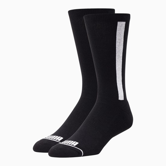 Pánské Ponožky Puma Crew Stripe [2 Pack] Černé Bílé | DNXOE5014