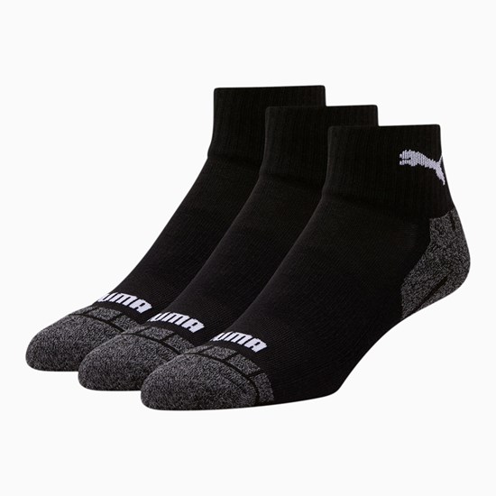 Pánské Ponožky Puma Quarter Crew Cat [3 Pack] Černé Blankyt | DRVLI7198