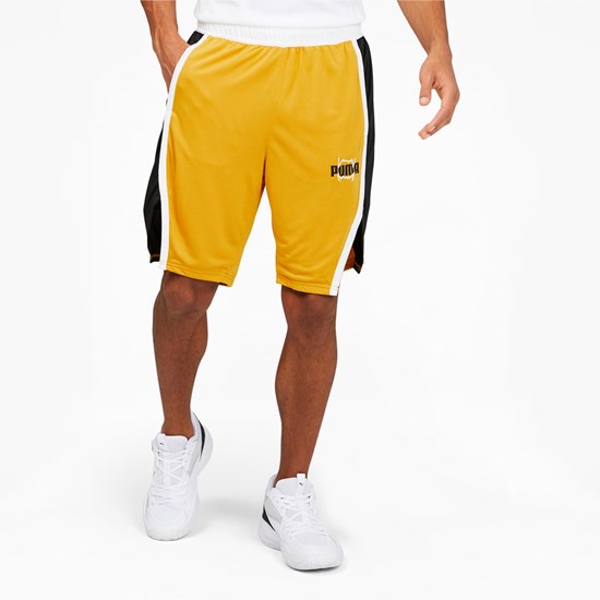 Pánské Šortky Puma Curl Basketball Žluté | 634YLRTAU
